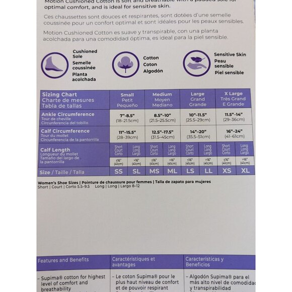 Sigvaris Women Motion Cotton Compression Socks 20-30 mmHg Knee White 362CMLW00 - Picture 4 of 7